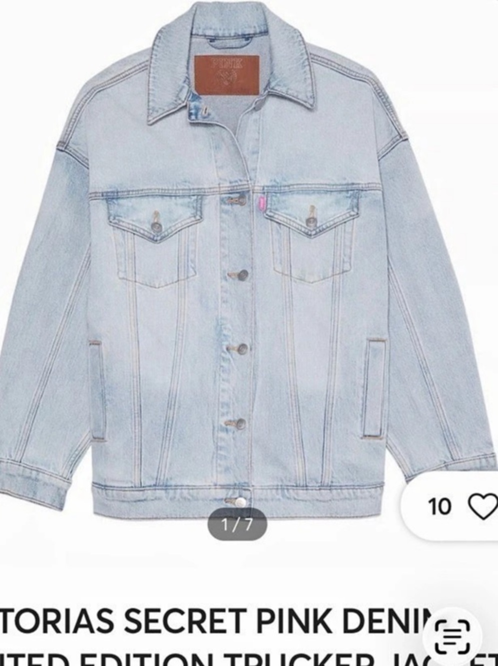 Victoria's Secret Pink Denim Limited Edition Trucker Jacket Denim Trucker Jacket